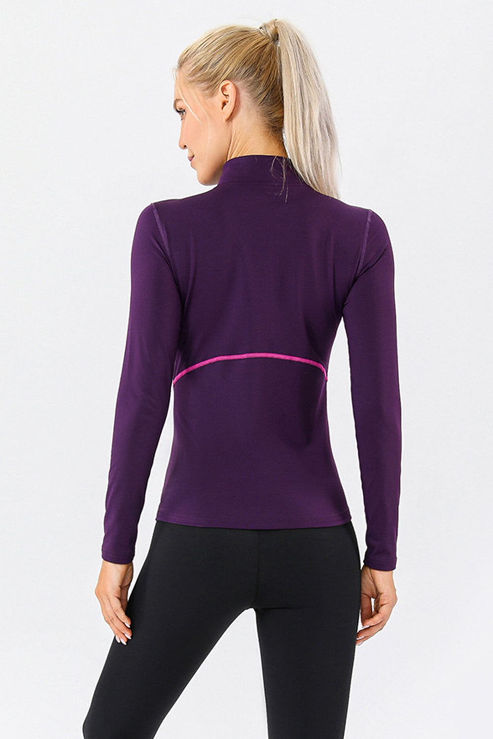 Mock Neck Quarter Zip Active Yoga Top available in NZ & AUS ONLY currently