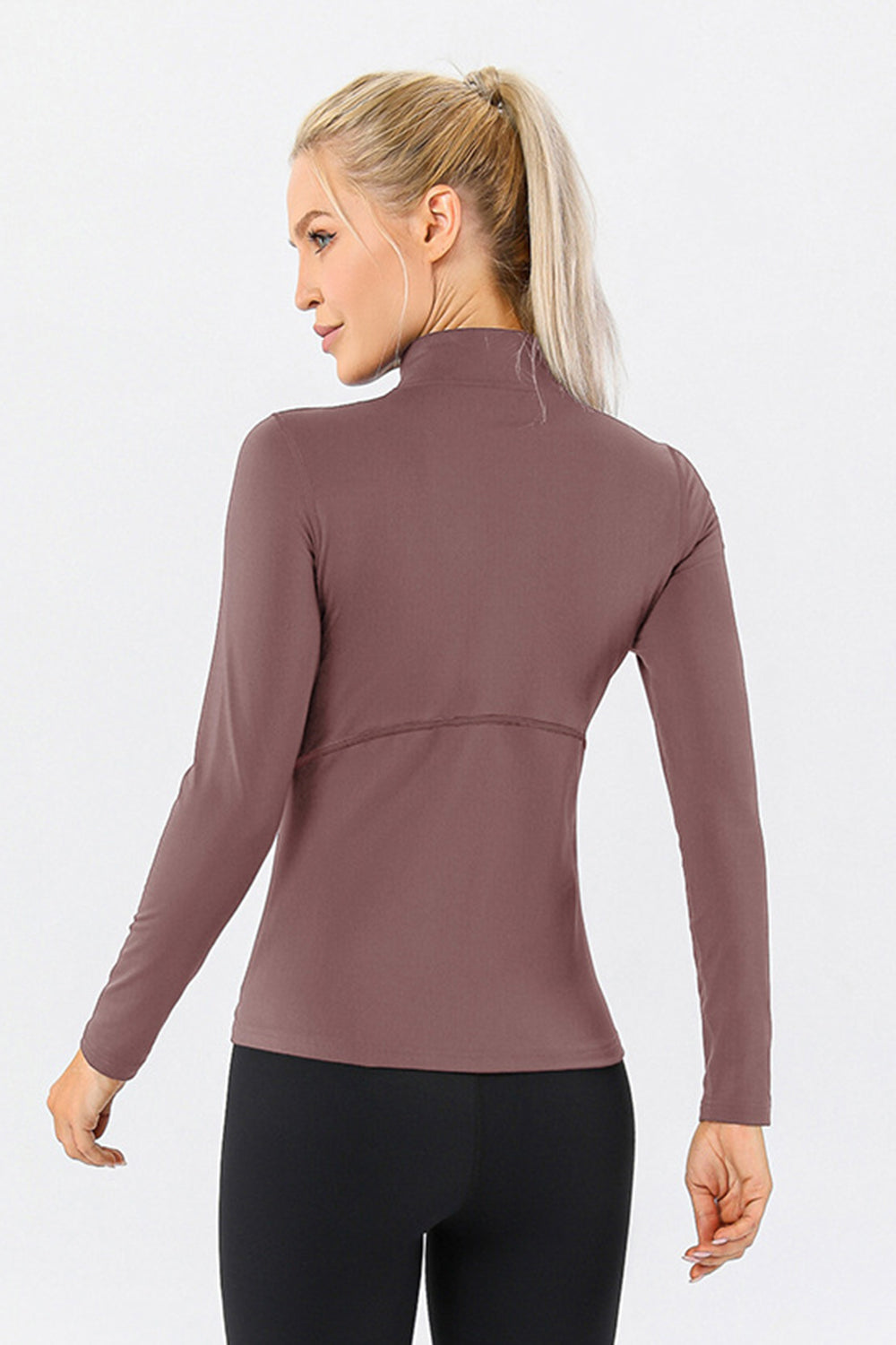 Mock Neck Quarter Zip Active Yoga Top available in NZ & AUS ONLY currently