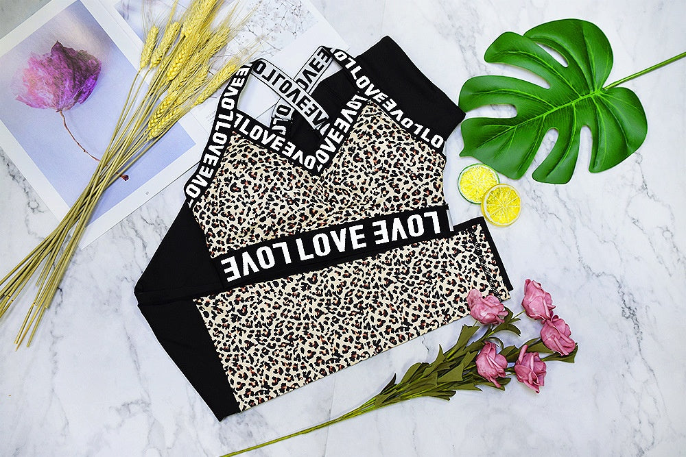 Leopard print yoga set
