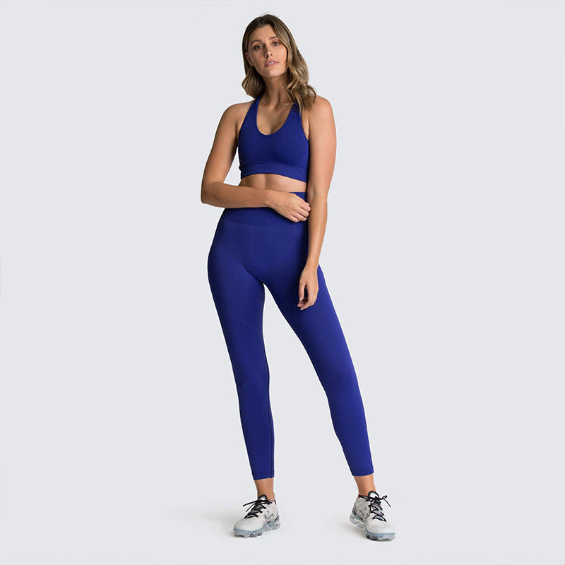 Women's Seamless Knitted Hip Lifting Yoga Set