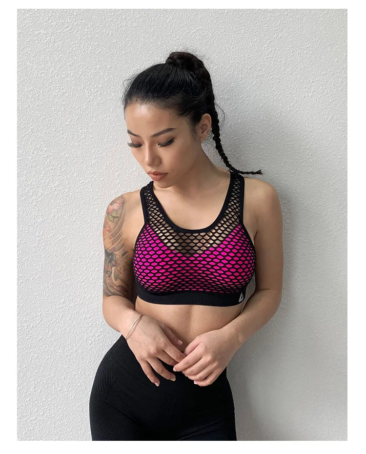 Padded Mesh Yoga Top