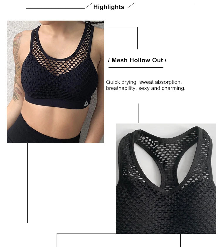 Padded Mesh Yoga Top