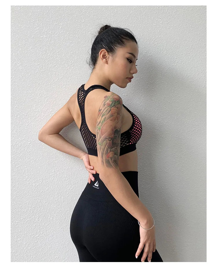 Padded Mesh Yoga Top