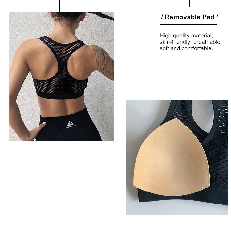 Padded Mesh Yoga Top