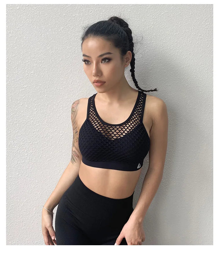 Padded Mesh Yoga Top