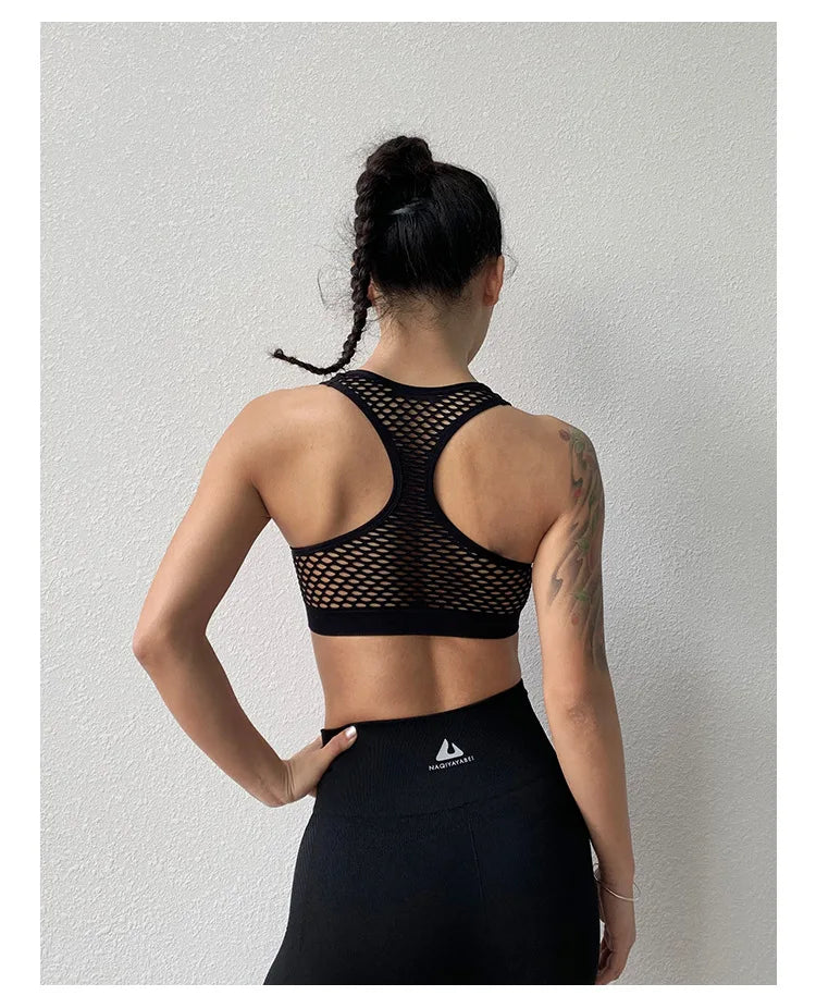 Padded Mesh Yoga Top