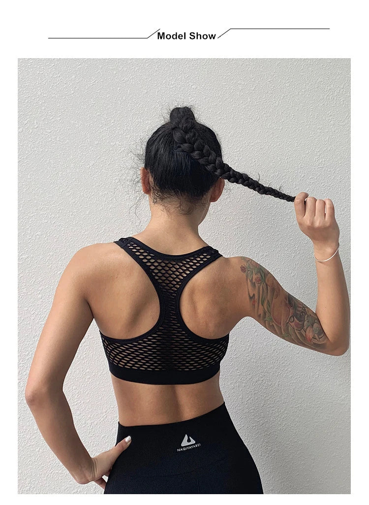 Padded Mesh Yoga Top
