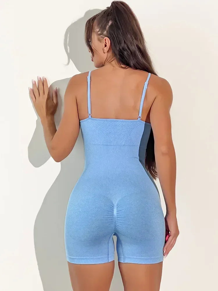 Seamless Hip-lifting Yoga Jumpsuit with Straps