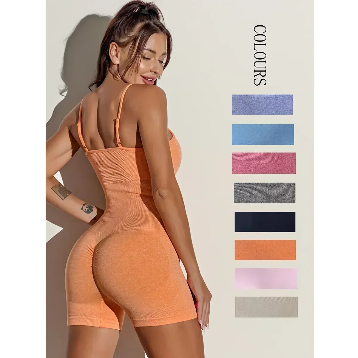 Seamless Hip-lifting Yoga Jumpsuit with Straps