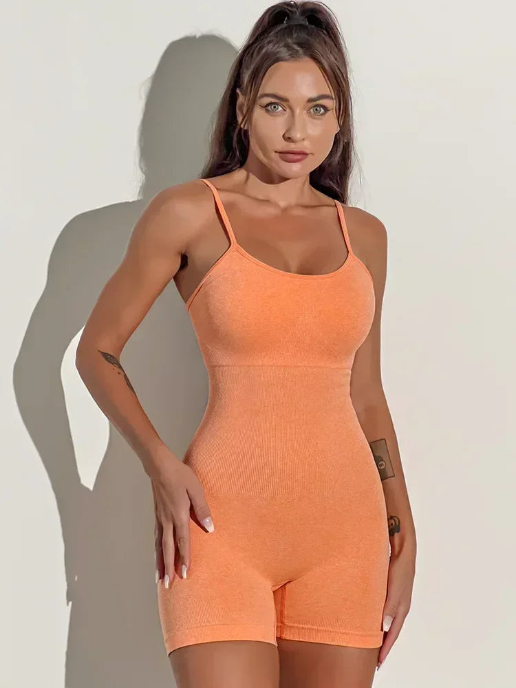 Seamless Hip-lifting Yoga Jumpsuit with Straps