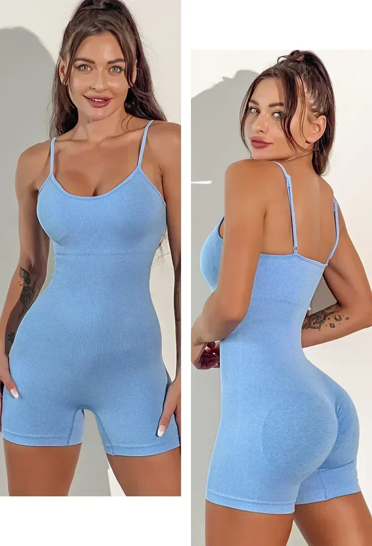 Seamless Hip-lifting Yoga Jumpsuit with Straps