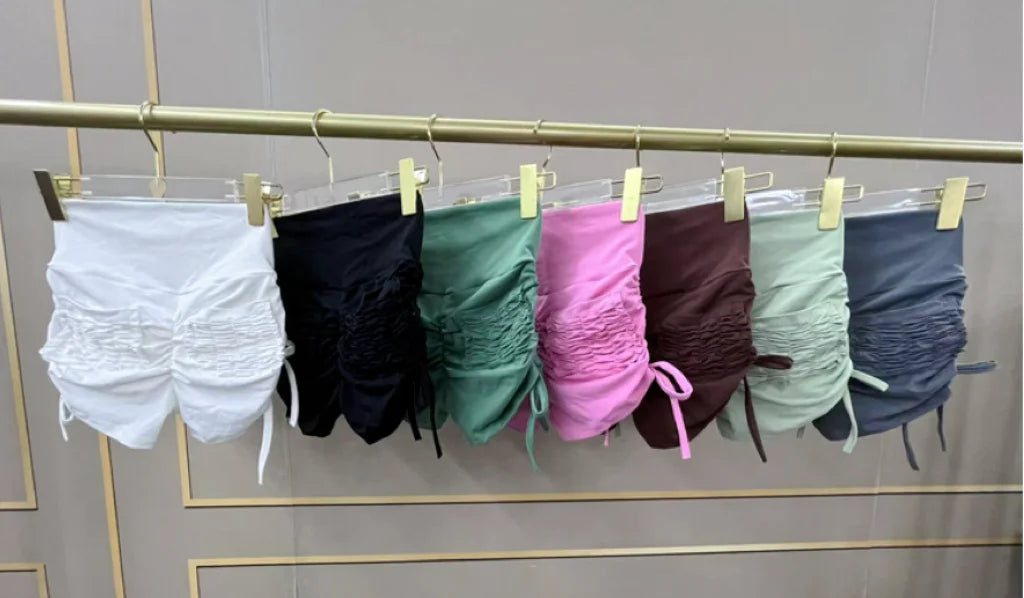 High Waist Yoga Shorts with Drawstring