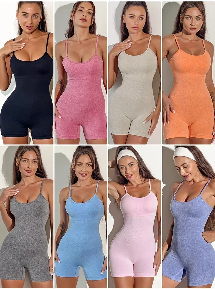 Seamless Hip-lifting Yoga Jumpsuit with Straps