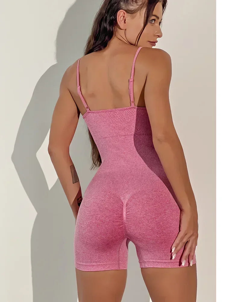 Seamless Hip-lifting Yoga Jumpsuit with Straps