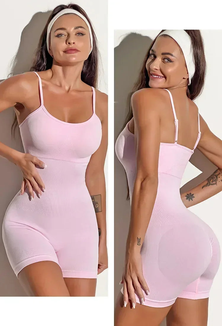 Seamless Hip-lifting Yoga Jumpsuit with Straps