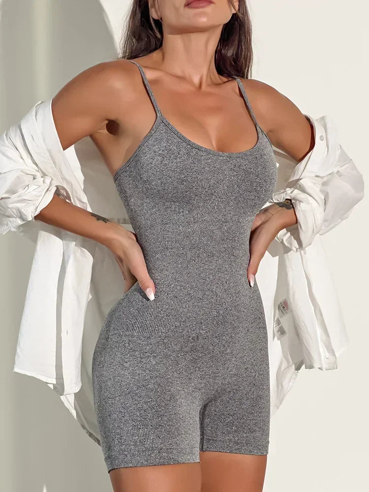Seamless Hip-lifting Yoga Jumpsuit with Straps
