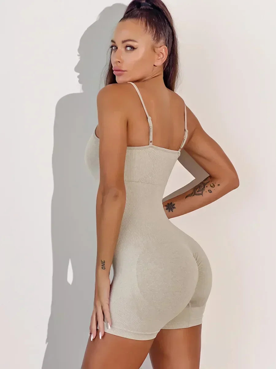 Seamless Hip-lifting Yoga Jumpsuit with Straps