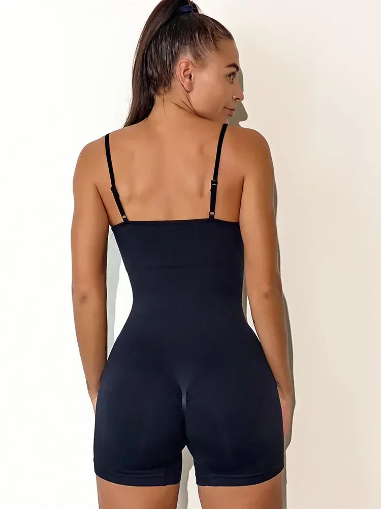 Seamless Hip-lifting Yoga Jumpsuit with Straps