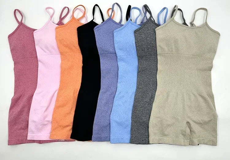 Seamless Hip-lifting Yoga Jumpsuit with Straps