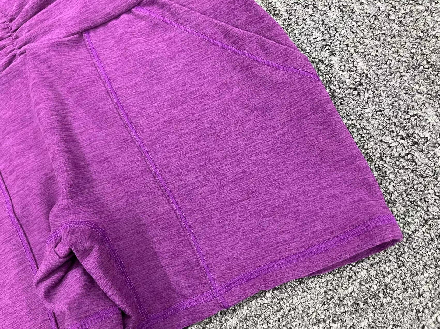 Skinny Yoga Shorts w/ Front Waist Pleated Pocket