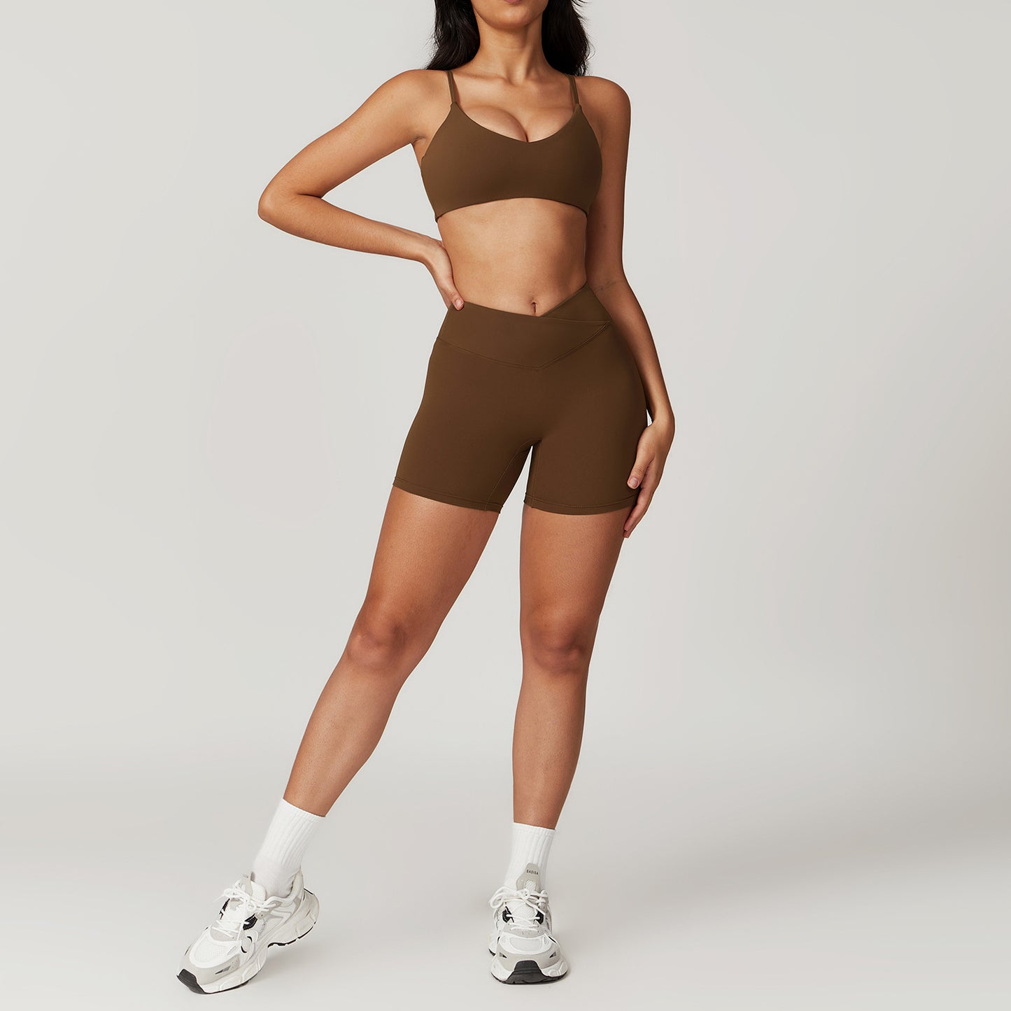 Women's Yoga Bra Style Top And Short Set