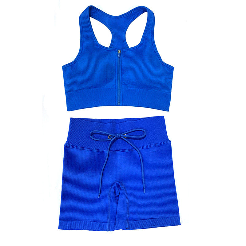 Yoga Knit Set with Zip Front Top