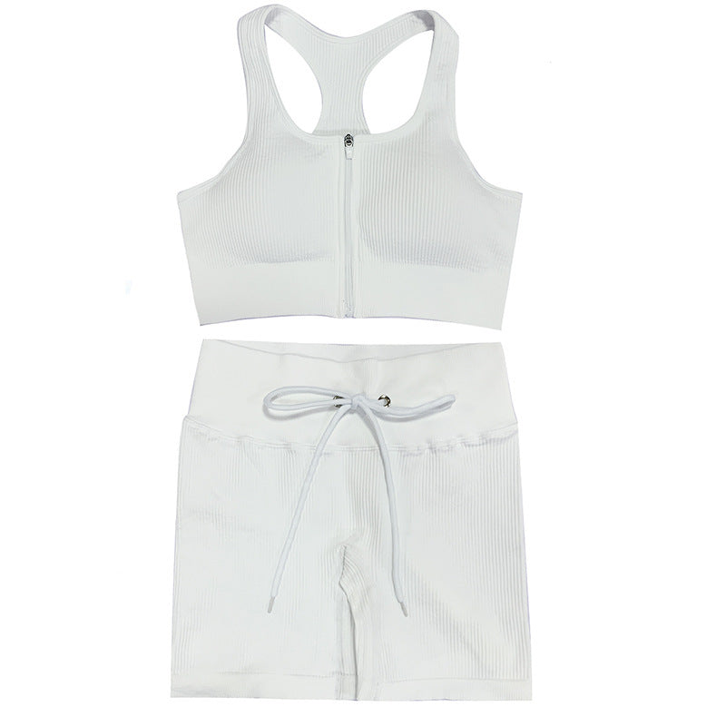 Yoga Knit Set with Zip Front Top