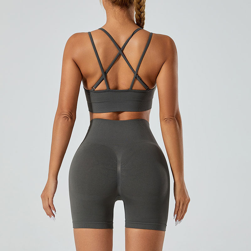 Fashionable Yoga Set with Butt Lifting Shorts