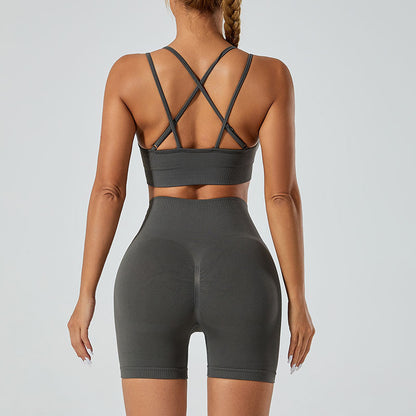 Fashionable Yoga Set with Butt Lifting Shorts
