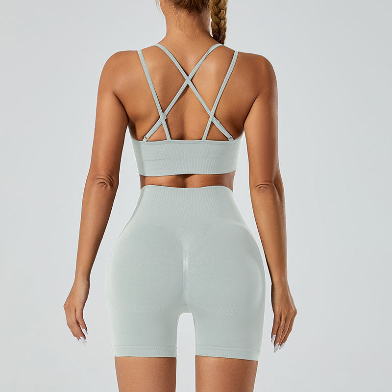 Fashionable Yoga Set with Butt Lifting Shorts