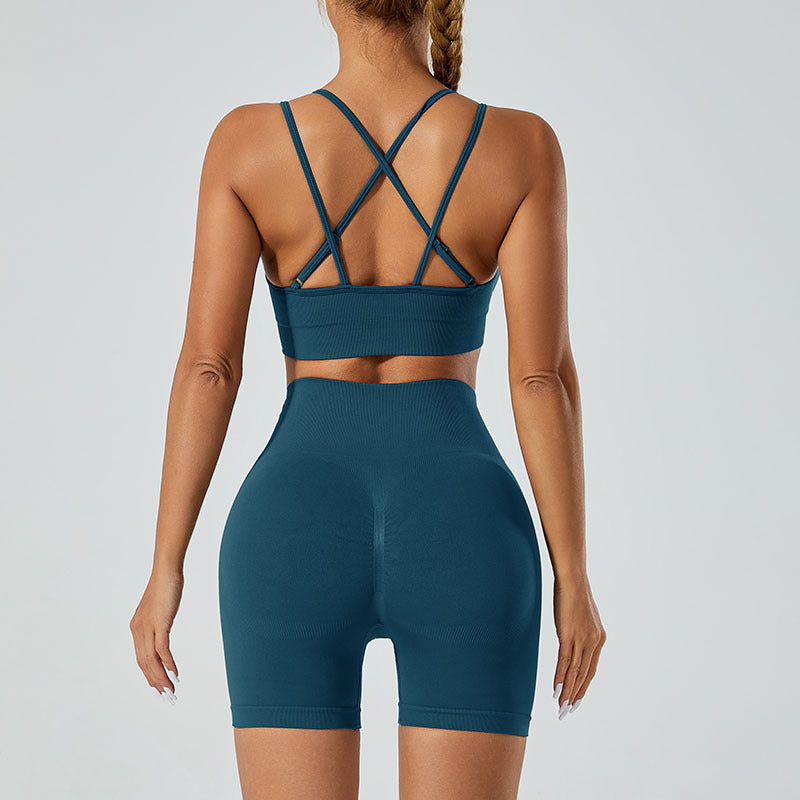 Fashionable Yoga Set with Butt Lifting Shorts